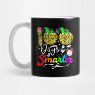 Cute 100th Day Of School 100 Days Smarter Leopard Rainbow Boys Girls Mug